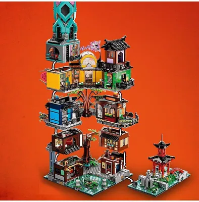 Produktbild von LEGO 71741 NINJAGO Die Gärten von NINJAGO City Konstruktionsspielzeug, Ninja-Haus, Modellbausatz mit 19 Minifiguren