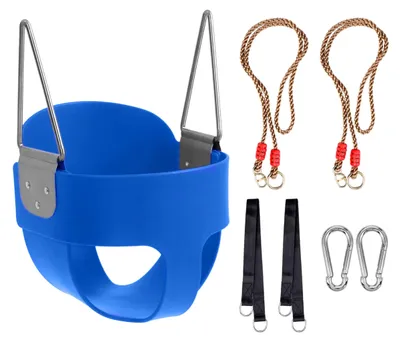 Immagine prodotto di Altalena per bambini, altezza 180 cm, con schienale alto, adatta per l'uso esterno, realizzata in plastica, età consigliata 3+