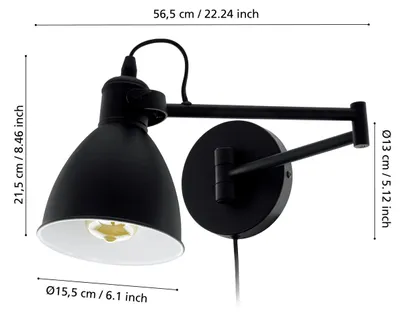 Obrázok produktu pre EGLO SAN PERI, Zarovnané, 1 žiaroviek, E27, Čierna