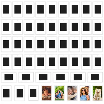 Image de Aimants pour réfrigérateur, lot de 50 pièces - Aimants transparents pour photos - Aimants en acrylique - Pour petites photos - Durables - Sûrs et fiables - Cadres photo aimantés