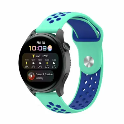 Produktbild von Strap-it Huawei Watch 3 (Pro) Sportarmband (Aqua/Blau)