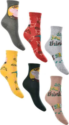 Produktbild von Peppa Wutz Pig Kinder Jungen Socken 6 Paar Strümpfe Paket Set, Größe:23-26