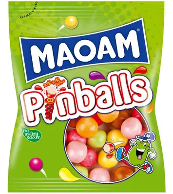 Produktbild von Open Food Pinballs - Maoam - 70 g, 70 g, D, e330, e420, e420ii, e428, e553, e553b, e901, 1727 kJ, 408 kcal, 70 g