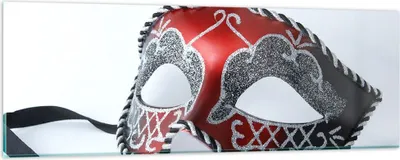 Produktbild von Bilder auf glas - Venedig Karneval Maske - 90x30cm - Glasbilder - Wandbilder - Kunstdruck - zum Aufhängen bereit - Wanddekoration aus Glas - Glas Bilder - Wandbild auf Glas - Einteilig - GAB90x30-2380