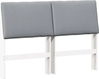 Produktbild von vidaXL Gepolstertes Kopfteil Hellgrau 140 cm Massives Kiefernholz