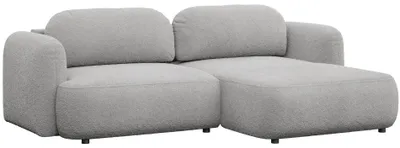 Produktbild von Selsey Tvoya – Ecksofa mit Schlaffunktion, Ottomane rechts, Bouclé Hellgrau