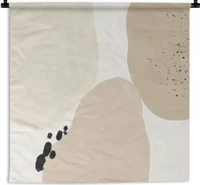 Produktbild von MuchoWow® Wandteppich Wandbehang Design - Braun - Pastell - Abstrakt 150x150 cm Tapisserie Dekoration Wandtuch - Wohnaccessoires - Modernes