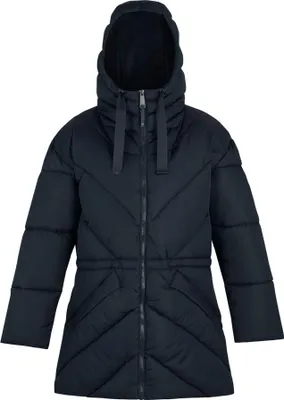 Regatta Orla Kiely, giacca lunga da donna, impermeabile, con cappuccio, colore: cachi scuro, DkKh(TyElGy), 40