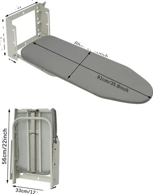 Produktbild von Bügelbrett, wandmontiert, platzsparendes Design, grau