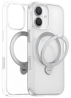 Imagen del producto de Torras - Funda protectora de la serie Ostand Spin MagSafe para iPhone 17 – transparente