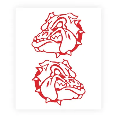 Image de Autocollant Bulldog rouge 14 x 16 cm