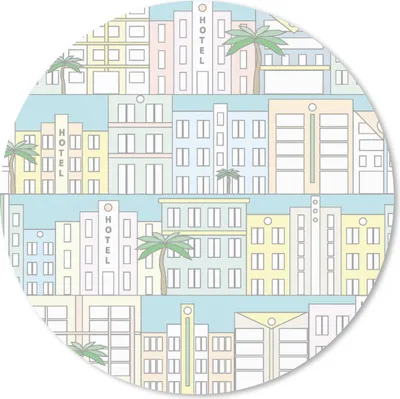 Produktbild von MuchoWow® Mauspad Mousepad Miami - Skyline - Muster - USA 20x20 cm - Mousepads - Maus Mat - Pad - Mausunterlage - Schreibtischmatte