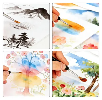 Produktbild von Detailpinsel Set, 4 Stück für Acryl- und Aquarellmalerei