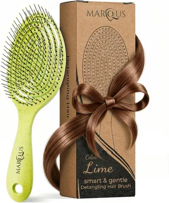 Produktbild von marQus Bio Haarbürste & Entwirrbürste ohne Ziepen – Limette