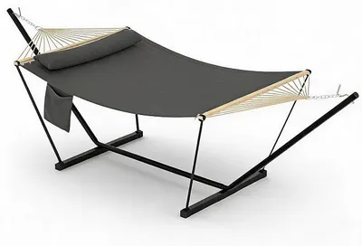 Imagen del producto de Hamaca doble con estructura de acero, para 2 personas, ideal para exteriores y ajustable