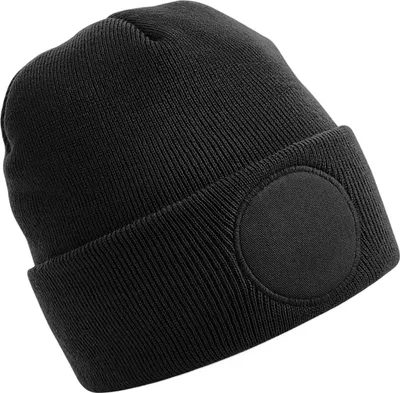 Produktbild von Beechfield Runder Patch Beanie PC3948 (Einheitsgröße) (Schwarz)