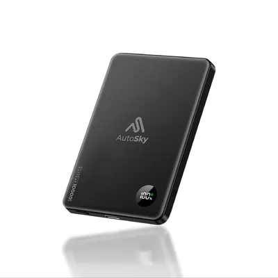 Productafbeelding van AutoSky Magnetische Powerbank 10.000mAh | Draadloos opladen & USB-C | LED-display batterij