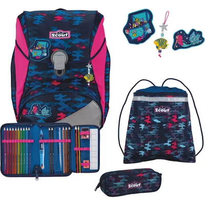 Produktbild von Scout Alpha Schulranzen-Set 4 teilig DIN Magic Sea