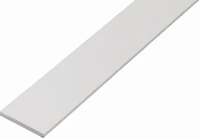 Produktbild von GAH Alberts Flachstange glatt, ungelocht, L2000mm B30mm, S3mm Kunststoff weiß durchgef.