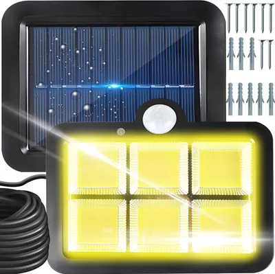 Obrázok produktu pre Solárne lampy pre vonkajšie použitie s detektorom pohybu 120 LED solárne svetlá Vonkajšie reflektory 120° IP44 Vodotesné super jasné solárne nástenné svetlo Vonkajšie svetlo Retoo