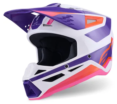 Produktbild von Alpinestars S-M3 Heat Motocross Helm, weiß/lila, M (57/58)