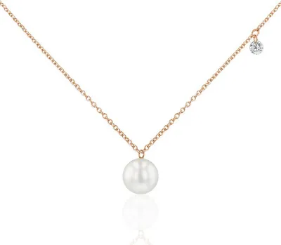 Produktbild von AnhängerKette - 750 Roségold -Akoya Perle Brillant