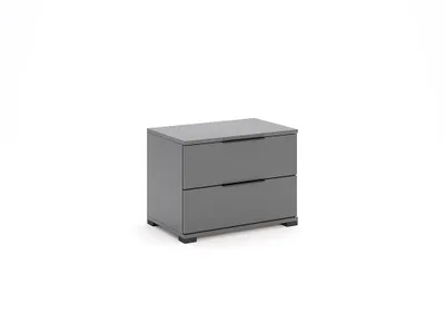 Produktbild von Nachtkommode Dominika 55×42×35 cm – 2 Schubladen, Grauf Matt, Modernes Design
