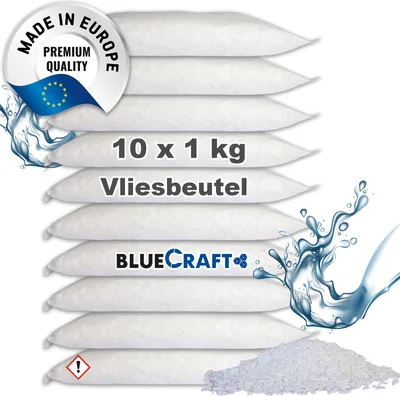 Produktbild von 10x 1kg Luftentfeuchter Granulat Nachfüllpack im Vliesbeutel für Raumentfeuchter 900g – 1000g – 1,2kg