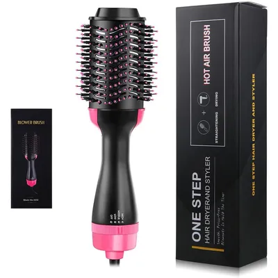 Produktbild von 4-in-1 Haartrocknerbürste,Haartrocknerbürste, Föhn und Warmluftstyler für glatte, frizzfreie Frisuren,Volumen und Glättung wie im Salon, 3 Heizstufen
