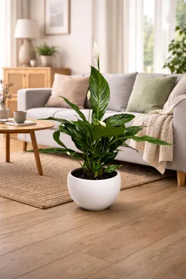 Obrázek produktu pro Spathiphyllum Chico 70 cm v keramickém květináči – pokojová rostlina, která čistí vzduch, snadná na údržbu