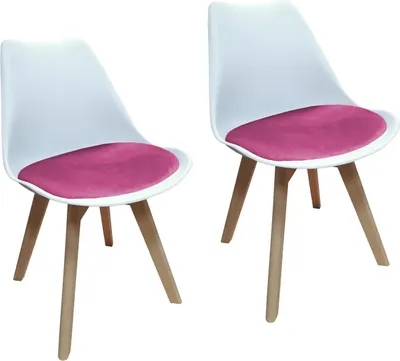 Produktbild von 2er Set Design-Stühle mit Sitzpolster Esszimmerstühle im skandinavischen Stil