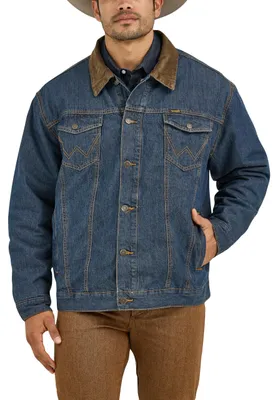 Produktbild von Wrangler Jeansjacke mit Cordkragen, gefüttert, L