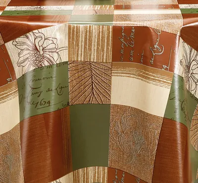 Produktbild von PVC Tischdecke Meran grün braun Karo Herbst Wachstuch - Breite & Länge wählbar - abwaschbare Tischdecke, Größe:140 x 200 cm
