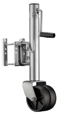 Produktbild von Wiltec Doppelstützrad bis 680 kg, Anhängerstütze aus Stahl, Stützlast Bugrad mit Schwenkarm, Schwerlast Abstellstütze mit Zwillingsrädern