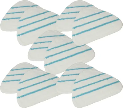 Produktbild von vhbw 10x Wischbezug kompatibel mit Ariete Dampfreiniger - Polyester, Polyamid Blau Weiß, gerätespezifisch