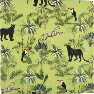 Image de Lot de 20 serviettes en papier Toucan palmeraie