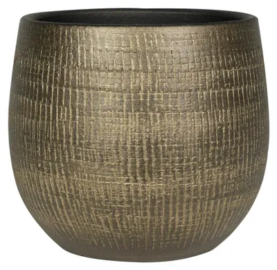Produktbild von Ter Steege Pflanztopf – modernes Design – goldfarben – 20 x 22 cm – Blumentopf