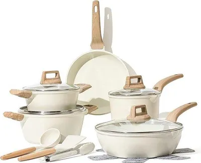 Immagine prodotto di Set di pentole da 14 pezzi, 24-28 cm, acciaio inossidabile, atossico