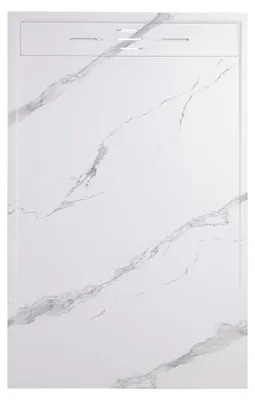 Image de Receveur Résine 120 x 90 Façon Ardoise Marbre Blanc Essebagno