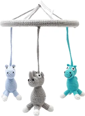 Produktbild von Naturzoo Mobiltiere häkeln Junior 24 cm blau/grau