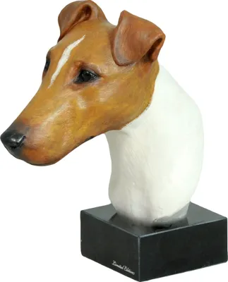 Obrázek produktu pro Foxteriér drátohairý, foxteriér – malovaná figurka, soška, skulptura, vyrobeno umělcem, značka Art-Dog
