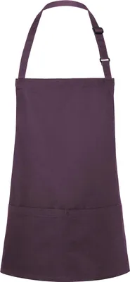Obrázok produktu pre Karlowsky BLS6 | Krátka zástera s náprsenkou Basic s prackou a vreckom - Farba: baklažán (približne Pantone 209C) - Rozmery: 75 x 60 cm