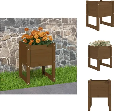 Produktbild von vidaXL Pflanzkübel Honigbraun 40x40x52,5 cm Massivholz Kiefer -  Blumentöpfe & Pflanzgefäße