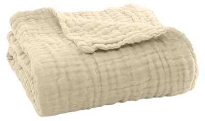 Produktbild von Sommerliche Musselindecke, atmungsaktiv, einfarbig, kuschelige Musselindecke für Bett, Sofa, Reisen und Urlaub