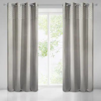 Produktbild von Vorhang KARINA 2 silber 140x250 cm Ösen Ösenvorhang