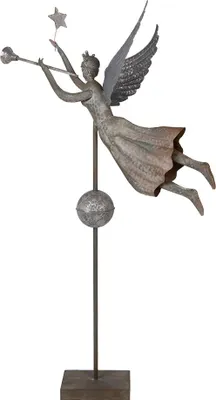 Obrázek produktu pro Clayre & Eef Vánoční dekorace figurka anděla 93x30x135 cm šedý kov