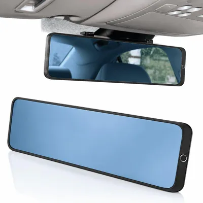 Produktbild von MidGard Auto Panorama Rückspiegel blendfrei, Blendschutz KFZ-Innenspiegel, Weitwinkel Spiegel mit Blendschutzfunktion, Aufsatz