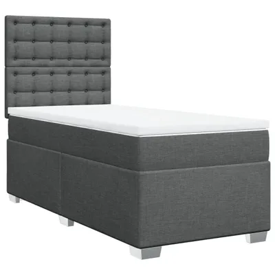 Produktbild von vidaXL Boxspringbett mit Matratze Dunkelgrau 80x200 cm Stoff