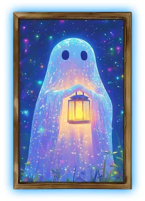 Produktbild von Elzusha – Leuchtendes Holzbild für Halloween-Dekoration