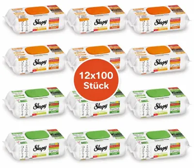 Produktbild von Sleepy Easy Clean Oberflächenreinigungstücher – 6x100 Anannas + 6x100 Orange | Wischpflege